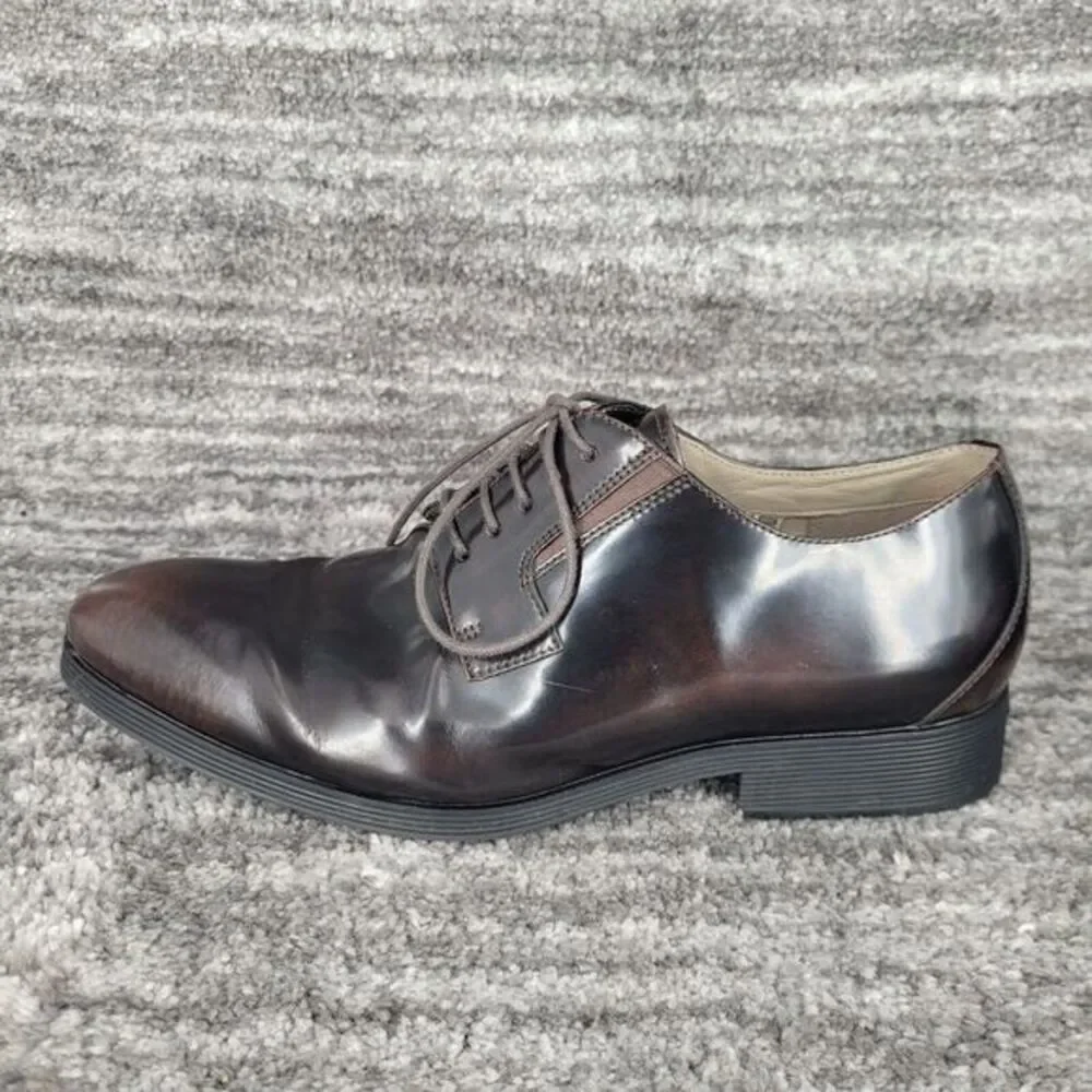Clarks England Tor Men‎ 10 Brown Leather Lace Up Dress Shoes Oxford Derby Casual